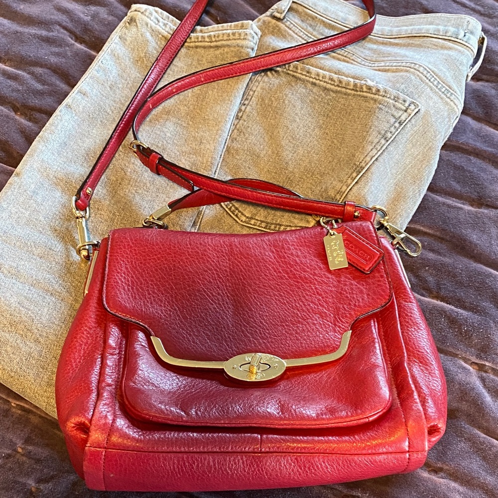 AUTHENTIC Red Leather COACH handbag